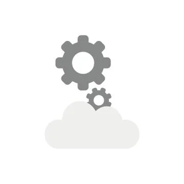 Vector icon concept of gears on cloud Stock Illustration