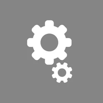 Vector icon concept of gears on grey background Stock Illustration