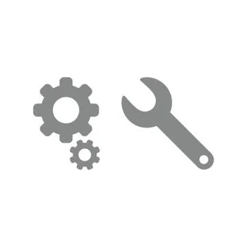 Vector icon concept of gears with spanner Illustrazione stock