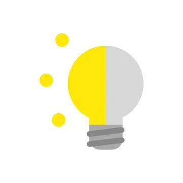 Vector icon concept of glowing and grey light bulb Illustrazione stock
