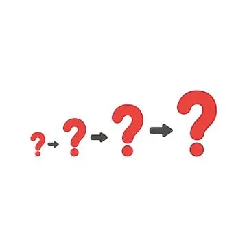 Vector icon concept of growing problems with question marks. Illustrazione stock