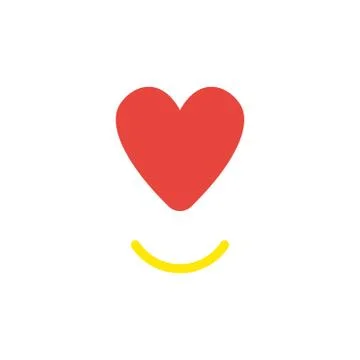Vector icon concept of heart symbol with smiling mouth Stock Illustration