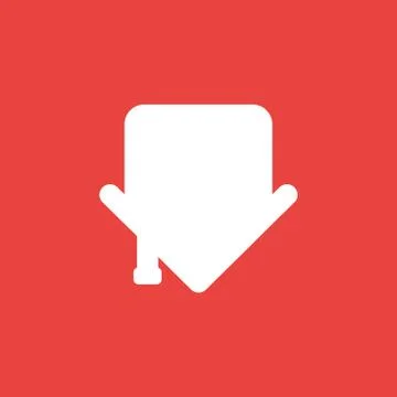 Vector icon concept of house arrow showing down on red background 库存插图