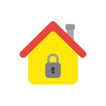 Vector icon concept of house with closed padlock Illustrazione stock