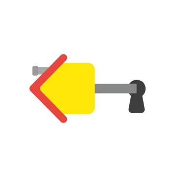 Vector icon concept of house key inside keyhole Stock Illustration