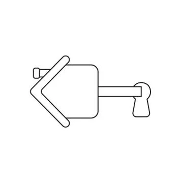 Vector icon concept of house key inside keyhole. Stock Illustration