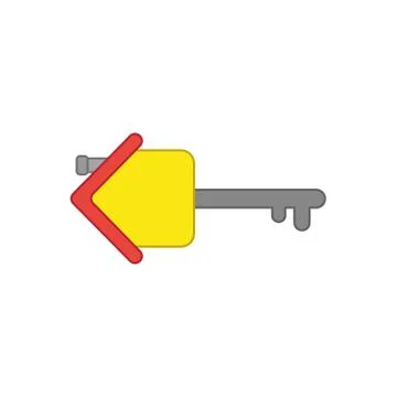 Vector icon concept of house with key. Stock Illustration
