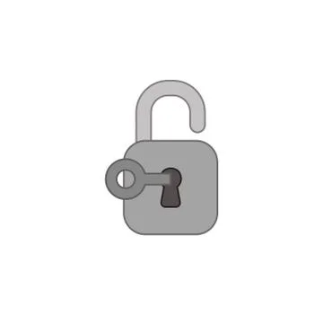 Vector icon concept of key unlocked padlock. Stock Illustration
