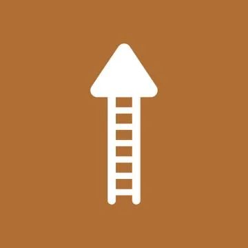 Vector icon concept of ladder arrow moving up on brown background Stock Illustration
