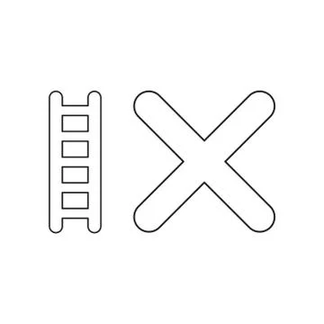 Vector icon concept of ladder with x mark. 스톡 일러스트