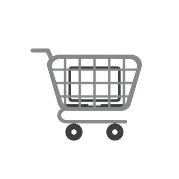 Vector icon concept of laptop computer inside shopping cart Stockillustratie