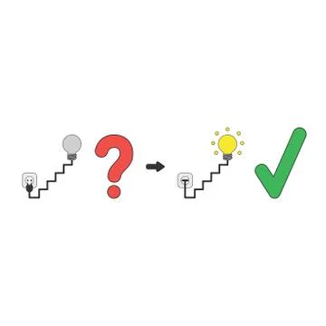 Vector icon concept of light bulb with stairs cable and plugged into outlet a Illustrazione stock