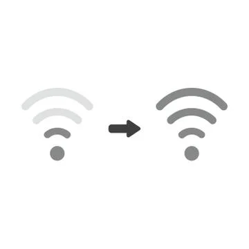 Vector icon concept of low and high wifi wireless signals Stock Illustration