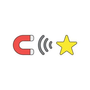 Vector icon concept of magnet attracting star. Stock Illustration