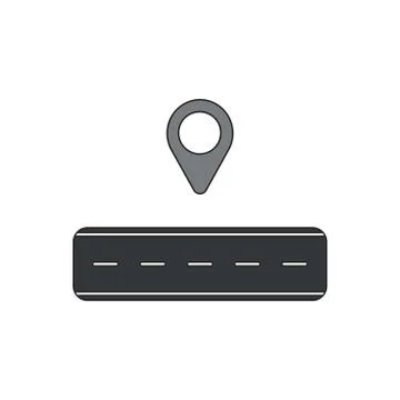 Vector icon concept of map pointer with road. イラスト素材