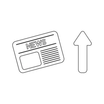 Vector icon concept of newspaper with arrow up. Stock Illustration