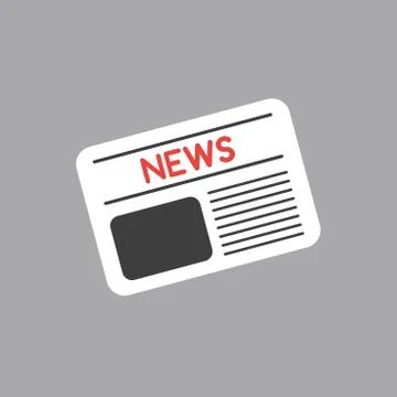 Vector icon concept of newspaper on grey background 库存插图