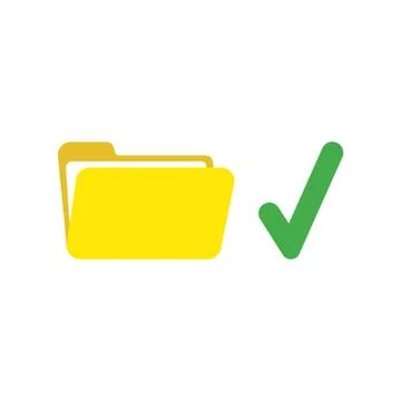 Vector icon concept of open file folder with check mark イラスト素材