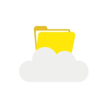 Vector icon concept of opened file folder on cloud Stock Illustration