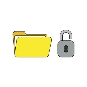 Vector icon concept of opened folder with padlock. Stockillustratie