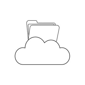 Vector icon concept of opened folder on cloud. Stock Illustration