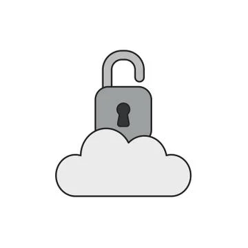 Vector icon concept of opened padlock on cloud. Stockillustratie