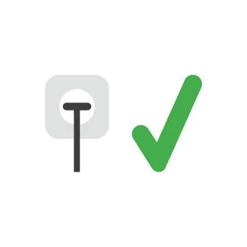 Vector icon concept of plug plugged into outlet with check mark Stockillustratie
