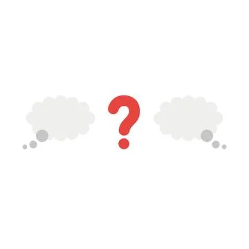 Vector icon concept of question mark between thought bubbles 스톡 일러스트