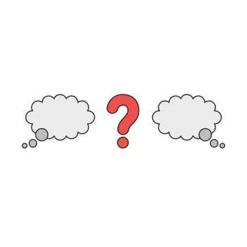 Vector icon concept of question mark between thought bubbles. Stock Illustration
