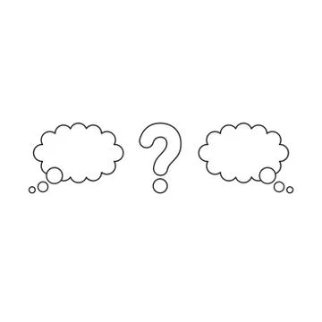 Vector icon concept of question mark between thought bubbles. 스톡 일러스트