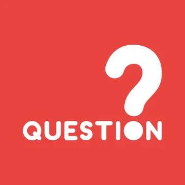 Vector icon concept of question word with question mark on red background Illustrazione stock
