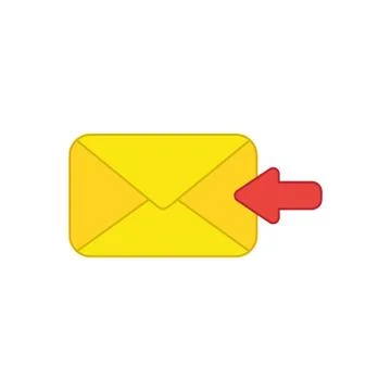Vector icon concept of receive message or email with envelope and arrow movin Stock Illustration