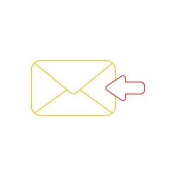 Vector icon concept of receive message or email with envelope and arrow movin Illustrazione stock