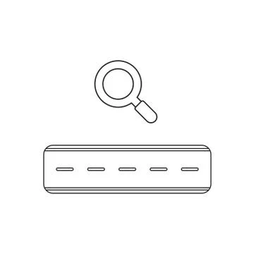 Vector icon concept of road with magnifier. Stock Illustration