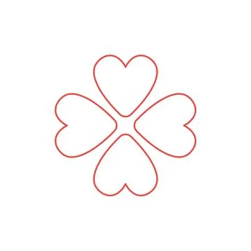 Vector icon concept of rotated four hearts. Illustrazione stock