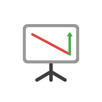 Vector icon concept of sales chart arrow moving down and up Stock Illustration
