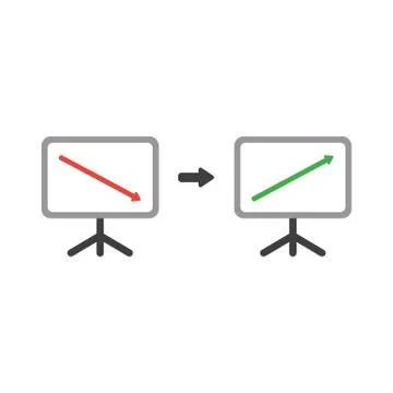 Vector icon concept of sales chart arrow moving down and up Stock Illustration