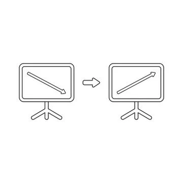 Vector icon concept of sales chart arrow down and up. Stock Illustration