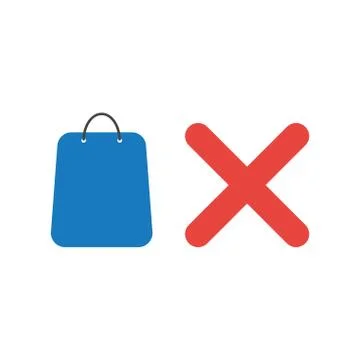 Vector icon concept of shopping bag with x mark Stock Illustration