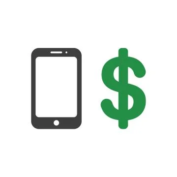 Vector icon concept of smartphone with dollar Stock Illustration