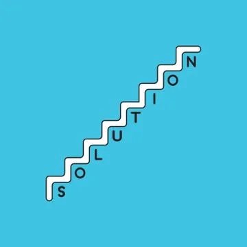 Vector icon concept of stairs with solution word with one letter per step. Illustrazione stock