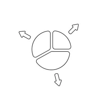 Vector icon concept of three parts of diagram pie. Ilustración de archivo