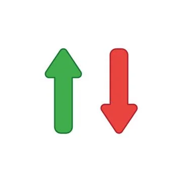 Vector icon concept of two arrows pointing up and down. Stock Illustration