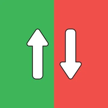 Vector icon concept of two arrows pointing up and down. Stock Illustration