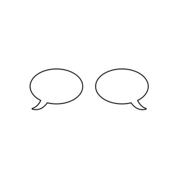 Vector icon concept of two speech bubbles. Black outlines. Stock Illustration