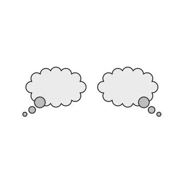 Vector icon concept of two thought bubbles. Stock Illustration
