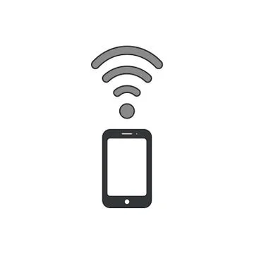 Vector icon concept of use smartphone as modem, smartphone with wifi wireless Stock Illustration