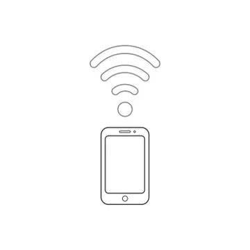Vector icon concept of use smartphone as modem, smartphone with wifi wireless Illustrazione stock