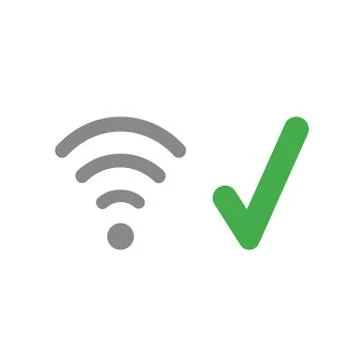 Vector icon concept of wireless wifi symbol with check mark イラスト素材
