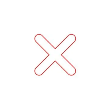 Vector icon concept of x mark. Color outlines. Illustrazione stock